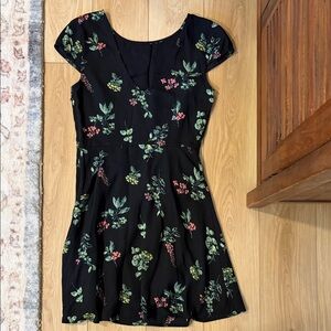 Abercrombie & Fitch Black Floral Midi Dress